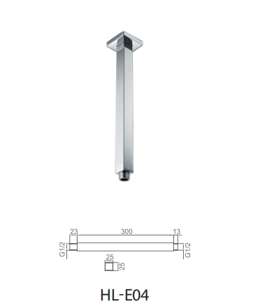 300mm Shower Wall Square Pipe