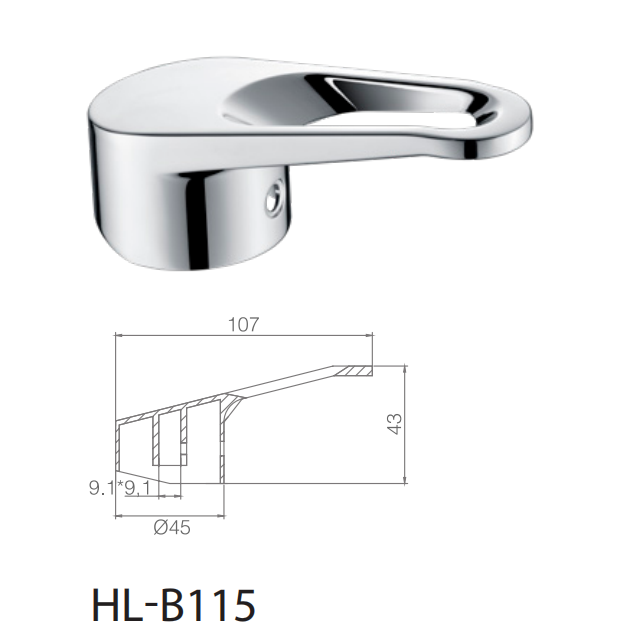 107 mm Uzun Faucet Handle