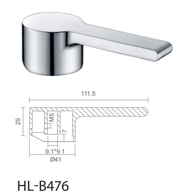 Manico lungo 111.5mm del rubinetto