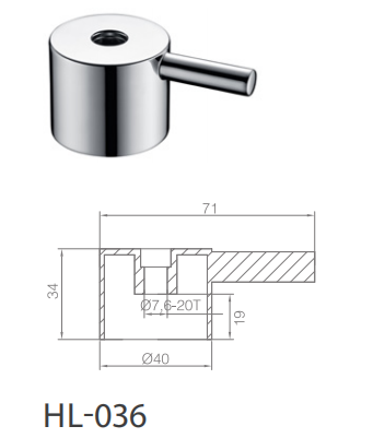 Manico lungo del rubinetto da 71mm