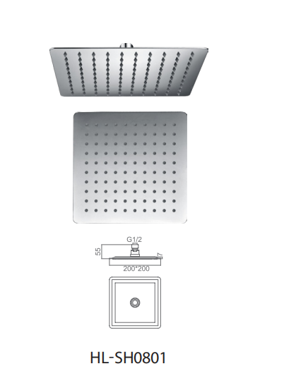 200*200mm Square Shower Top Spray