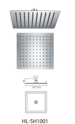 250*250mm Square Shower Top Spray