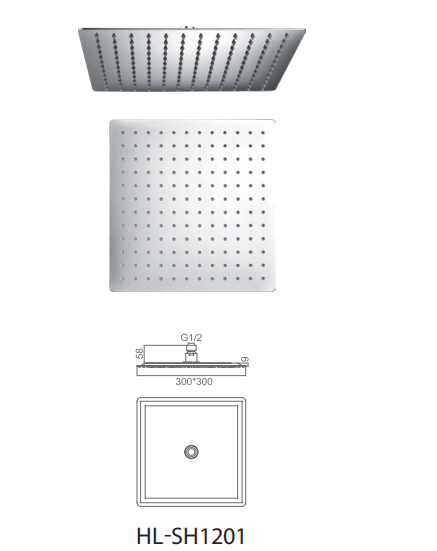 300*300mm Square Shower Top Spray