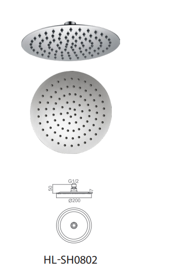 Ø200 Round Shower Top Spray